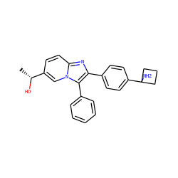 C[C@@H](O)c1ccc2nc(-c3ccc(C4(N)CCC4)cc3)c(-c3ccccc3)n2c1 ZINC000113658806