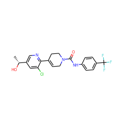 C[C@@H](O)c1cnc(C2=CCN(C(=O)Nc3ccc(C(F)(F)F)cc3)CC2)c(Cl)c1 ZINC000141058598