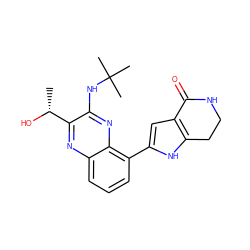 C[C@@H](O)c1nc2cccc(-c3cc4c([nH]3)CCNC4=O)c2nc1NC(C)(C)C ZINC000206134607