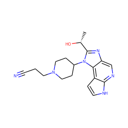 C[C@@H](O)c1nc2cnc3[nH]ccc3c2n1C1CCN(CCC#N)CC1 ZINC000096270792