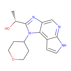 C[C@@H](O)c1nc2cnc3[nH]ccc3c2n1C1CCOCC1 ZINC000096270815