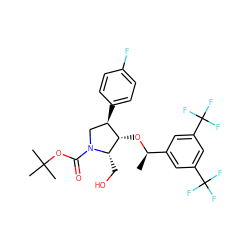 C[C@@H](O[C@@H]1[C@H](CO)N(C(=O)OC(C)(C)C)C[C@H]1c1ccc(F)cc1)c1cc(C(F)(F)F)cc(C(F)(F)F)c1 ZINC000029132406
