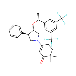 C[C@@H](O[C@@H]1CN(C2=CC(=O)C(C)(C)CC2)C[C@H]1c1ccccc1)c1cc(C(F)(F)F)cc(C(F)(F)F)c1 ZINC000028961911