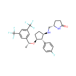 C[C@@H](O[C@H]1CC[C@@H](NC[C@@H]2CCC(=O)N2)[C@@H]1c1ccc(F)cc1)c1cc(C(F)(F)F)cc(C(F)(F)F)c1 ZINC000036324404