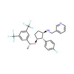 C[C@@H](O[C@H]1CC[C@@H](NCc2cccnc2)[C@@H]1c1ccc(F)cc1)c1cc(C(F)(F)F)cc(C(F)(F)F)c1 ZINC000036324399