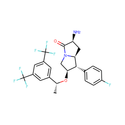 C[C@@H](O[C@H]1CN2C(=O)[C@@H](N)C[C@H]2[C@@H]1c1ccc(F)cc1)c1cc(C(F)(F)F)cc(C(F)(F)F)c1 ZINC000043168857