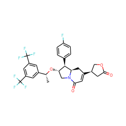 C[C@@H](O[C@H]1CN2C(=O)C=C([C@H]3COC(=O)C3)C[C@@H]2[C@@H]1c1ccc(F)cc1)c1cc(C(F)(F)F)cc(C(F)(F)F)c1 ZINC000049781382