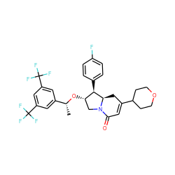 C[C@@H](O[C@H]1CN2C(=O)C=C(C3CCOCC3)C[C@@H]2[C@@H]1c1ccc(F)cc1)c1cc(C(F)(F)F)cc(C(F)(F)F)c1 ZINC000049781250