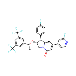 C[C@@H](O[C@H]1CN2C(=O)C=C(c3ccnc(F)c3)C[C@@H]2[C@@H]1c1ccc(F)cc1)c1cc(C(F)(F)F)cc(C(F)(F)F)c1 ZINC000049780603