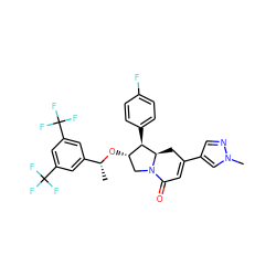 C[C@@H](O[C@H]1CN2C(=O)C=C(c3cnn(C)c3)C[C@@H]2[C@@H]1c1ccc(F)cc1)c1cc(C(F)(F)F)cc(C(F)(F)F)c1 ZINC000049802612