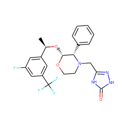 C[C@@H](O[C@H]1OCCN(Cc2n[nH]c(=O)[nH]2)[C@H]1c1ccccc1)c1cc(F)cc(C(F)(F)F)c1 ZINC000013781980