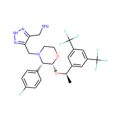 C[C@@H](O[C@H]1OCCN(Cc2n[nH]nc2CN)[C@H]1c1ccc(F)cc1)c1cc(C(F)(F)F)cc(C(F)(F)F)c1 ZINC000027426070