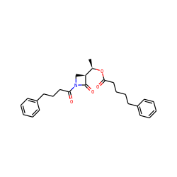 C[C@@H](OC(=O)CCCCc1ccccc1)[C@@H]1CN(C(=O)CCCc2ccccc2)C1=O ZINC000045259697