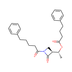 C[C@@H](OC(=O)CCCc1ccccc1)[C@@H]1CN(C(=O)CCCCc2ccccc2)C1=O ZINC000045258079