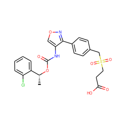 C[C@@H](OC(=O)Nc1conc1-c1ccc(CS(=O)(=O)CCC(=O)O)cc1)c1ccccc1Cl ZINC000028903595