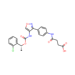 C[C@@H](OC(=O)Nc1conc1-c1ccc(NC(=O)CCC(=O)O)cc1)c1ccccc1Cl ZINC000028903651