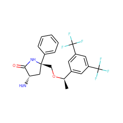 C[C@@H](OC[C@@]1(c2ccccc2)C[C@H](N)C(=O)N1)c1cc(C(F)(F)F)cc(C(F)(F)F)c1 ZINC000034271496