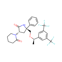 C[C@@H](OC[C@@]1(c2ccccc2)C[C@H](N2CCCCC2=O)C(=O)N1)c1cc(C(F)(F)F)cc(C(F)(F)F)c1 ZINC000044308148