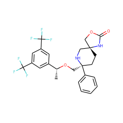 C[C@@H](OC[C@@]1(c2ccccc2)CC[C@@]2(CN1)COC(=O)N2)c1cc(C(F)(F)F)cc(C(F)(F)F)c1 ZINC000003816515