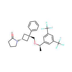 C[C@@H](OC[C@]1(c2ccccc2)C[C@@H](N2CCCC2=O)C1)c1cc(C(F)(F)F)cc(C(F)(F)F)c1 ZINC000101086376