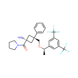 C[C@@H](OC[C@]1(c2ccccc2)C[C@](N)(C(=O)N2CCCC2)C1)c1cc(C(F)(F)F)cc(C(F)(F)F)c1 ZINC000101086379