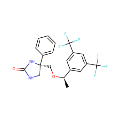 C[C@@H](OC[C@]1(c2ccccc2)CNC(=O)N1)c1cc(C(F)(F)F)cc(C(F)(F)F)c1 ZINC000028570881