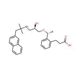 C[C@@H](OC[C@H](O)CNC(C)(C)Cc1ccc2ccccc2c1)c1ccccc1CCC(=O)O ZINC000006717949