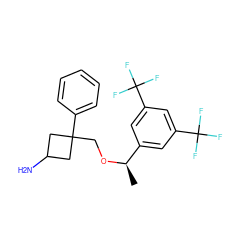 C[C@@H](OCC1(c2ccccc2)CC(N)C1)c1cc(C(F)(F)F)cc(C(F)(F)F)c1 ZINC000036311268