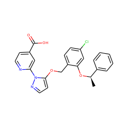 C[C@@H](Oc1cc(Cl)ccc1COc1ccnn1-c1cc(C(=O)O)ccn1)c1ccccc1 ZINC000148192781