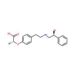 C[C@@H](Oc1ccc(CCNC[C@@H](O)c2ccccc2)cc1)C(=O)O ZINC000029057987