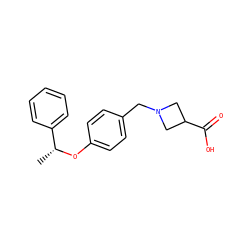 C[C@@H](Oc1ccc(CN2CC(C(=O)O)C2)cc1)c1ccccc1 ZINC000142887831