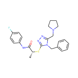 C[C@@H](Sc1nnc(CN2CCCC2)n1Cc1ccccc1)C(=O)Nc1ccc(F)cc1 ZINC000012933877