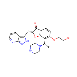 C[C@@H](c1c(OCCO)ccc2c1O/C(=C\c1[nH]nc3ncccc13)C2=O)N1CCNCC1 ZINC000653755686