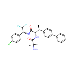 C[C@@H](c1ccc(-c2ccccc2)cc1)[C@H](NC(=O)C(C)(C)N)C(=O)N[C@@H](c1ccc(Cl)cc1)C(F)F ZINC000073223575