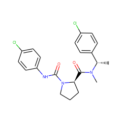 C[C@@H](c1ccc(Cl)cc1)N(C)C(=O)[C@H]1CCCN1C(=O)Nc1ccc(Cl)cc1 ZINC000040393651