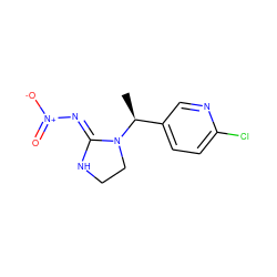 C[C@@H](c1ccc(Cl)nc1)N1CCN/C1=N\[N+](=O)[O-] ZINC000103183747