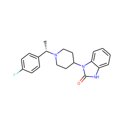 C[C@@H](c1ccc(F)cc1)N1CCC(n2c(=O)[nH]c3ccccc32)CC1 ZINC000302813247