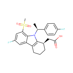 C[C@@H](c1ccc(F)cc1)n1c2c(c3cc(F)cc(S(C)(=O)=O)c31)CCC[C@@H]2CC(=O)O ZINC000064559093