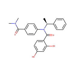 C[C@@H](c1ccccc1)N(C(=O)c1ccc(O)cc1O)c1ccc(C(=O)N(C)C)cc1 ZINC000653668885