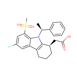 C[C@@H](c1ccccc1)n1c2c(c3cc(F)cc(S(C)(=O)=O)c31)CCC[C@@H]2CC(=O)O ZINC000038334802