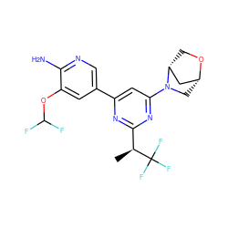 C[C@@H](c1nc(-c2cnc(N)c(OC(F)F)c2)cc(N2C[C@@H]3C[C@H]2CO3)n1)C(F)(F)F ZINC000653665773