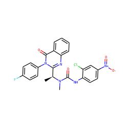 C[C@@H](c1nc2ccccc2c(=O)n1-c1ccc(F)cc1)N(C)C(=O)Nc1ccc([N+](=O)[O-])cc1Cl ZINC000136584273