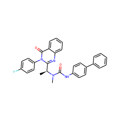 C[C@@H](c1nc2ccccc2c(=O)n1-c1ccc(F)cc1)N(C)C(=O)Nc1ccc(-c2ccccc2)cc1 ZINC000035974808