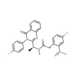 C[C@@H](c1nc2ccccc2c(=O)n1-c1ccc(F)cc1)N(C)C(=O)Nc1ccc(Cl)cc1[N+](=O)[O-] ZINC000035999296