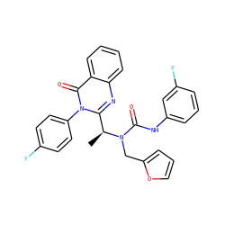 C[C@@H](c1nc2ccccc2c(=O)n1-c1ccc(F)cc1)N(Cc1ccco1)C(=O)Nc1cccc(F)c1 ZINC000038218060