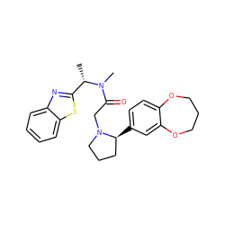 C[C@@H](c1nc2ccccc2s1)N(C)C(=O)CN1CCC[C@@H]1c1ccc2c(c1)OCCCO2 ZINC000008924195