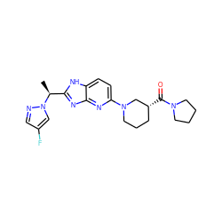 C[C@@H](c1nc2nc(N3CCC[C@@H](C(=O)N4CCCC4)C3)ccc2[nH]1)n1cc(F)cn1 ZINC000205304212