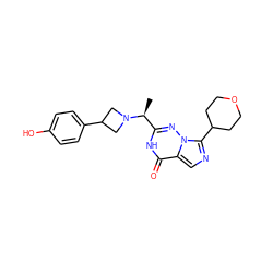 C[C@@H](c1nn2c(C3CCOCC3)ncc2c(=O)[nH]1)N1CC(c2ccc(O)cc2)C1 ZINC000205456113