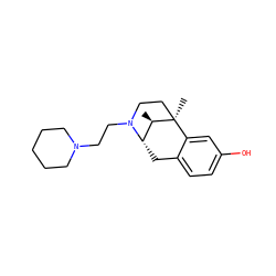 C[C@@H]1[C@@H]2Cc3ccc(O)cc3[C@]1(C)CCN2CCN1CCCCC1 ZINC000100794589