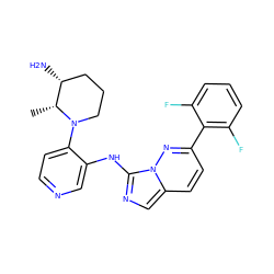 C[C@@H]1[C@H](N)CCCN1c1ccncc1Nc1ncc2ccc(-c3c(F)cccc3F)nn12 ZINC000142918490